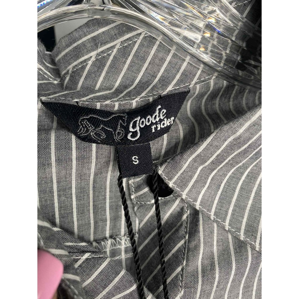Goode Rider Size small Women's long sleeve Shirt Navy striped Equestrian cowgirl - Picture 5 of 10